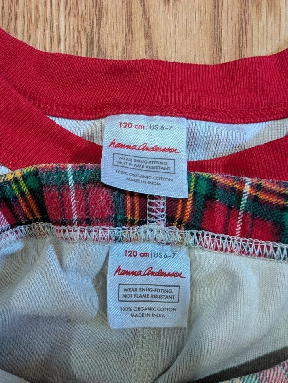 Hanna Andersson Holiday Plaid Pajamas Long Sleeve Pants 120 6/6